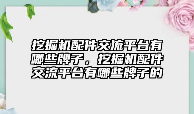 挖掘機配件交流平臺有哪些牌子，挖掘機配件交流平臺有哪些牌子的