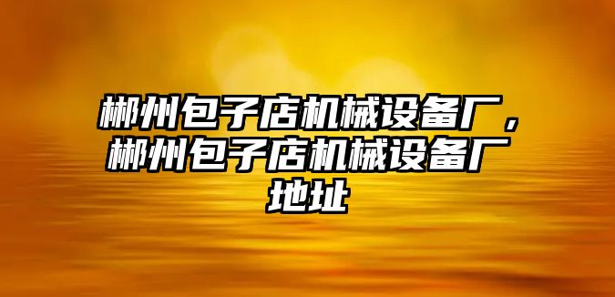 郴州包子店機械設備廠，郴州包子店機械設備廠地址