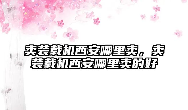 賣裝載機西安哪里賣，賣裝載機西安哪里賣的好