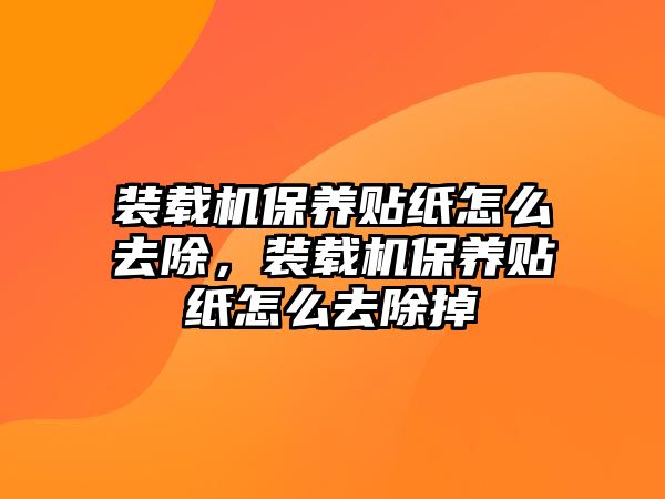 裝載機(jī)保養(yǎng)貼紙?jiān)趺慈コ?，裝載機(jī)保養(yǎng)貼紙?jiān)趺慈コ?/>	
								</i>
								<p class=