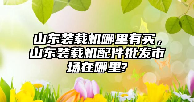 山東裝載機(jī)哪里有買，山東裝載機(jī)配件批發(fā)市場(chǎng)在哪里?