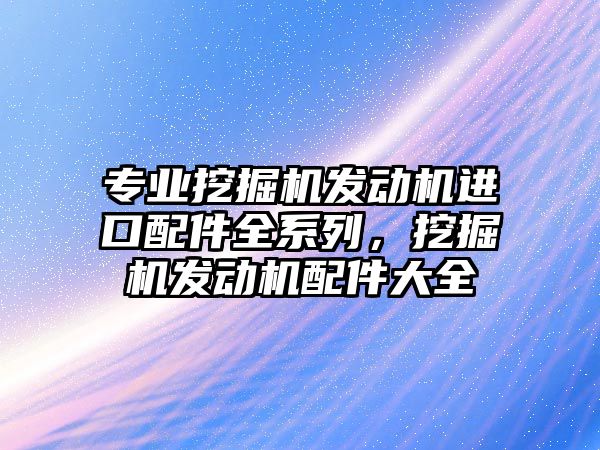 專業(yè)挖掘機發(fā)動機進口配件全系列，挖掘機發(fā)動機配件大全