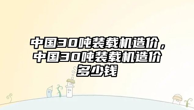 中國30噸裝載機造價，中國30噸裝載機造價多少錢