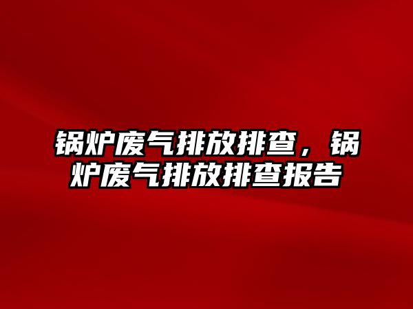 鍋爐廢氣排放排查，鍋爐廢氣排放排查報(bào)告