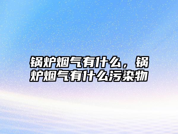 鍋爐煙氣有什么，鍋爐煙氣有什么污染物