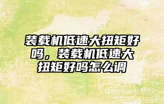 裝載機(jī)低速大扭矩好嗎，裝載機(jī)低速大扭矩好嗎怎么調(diào)