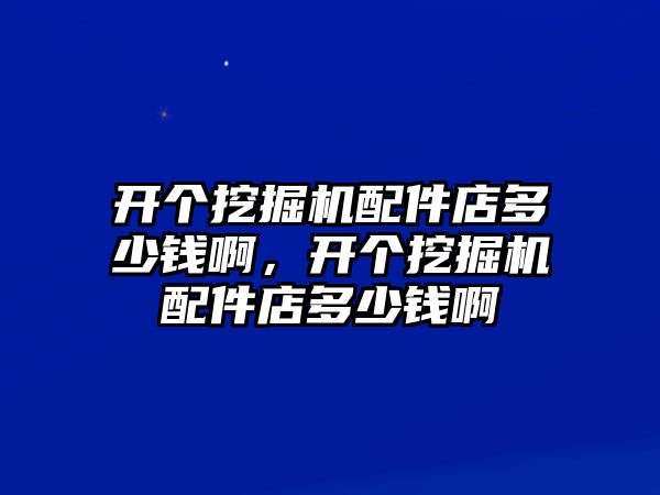 開個挖掘機(jī)配件店多少錢啊，開個挖掘機(jī)配件店多少錢啊