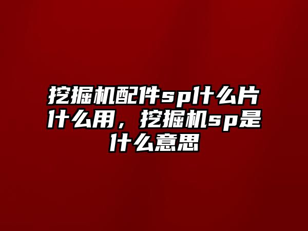 挖掘機配件sp什么片什么用，挖掘機sp是什么意思