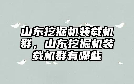 山東挖掘機裝載機群，山東挖掘機裝載機群有哪些