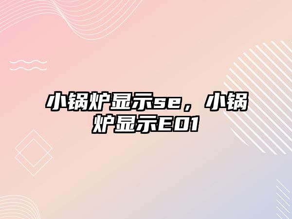 小鍋爐顯示se，小鍋爐顯示E01