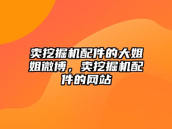 賣挖掘機配件的大姐姐微博，賣挖掘機配件的網(wǎng)站