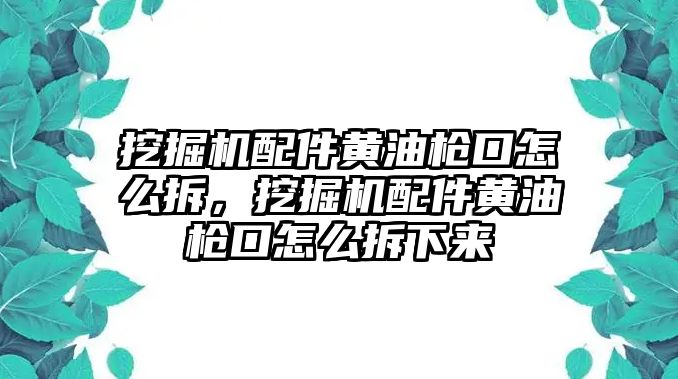 挖掘機配件黃油槍口怎么拆，挖掘機配件黃油槍口怎么拆下來