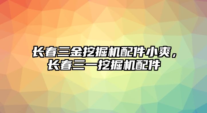 長(zhǎng)春三金挖掘機(jī)配件小爽，長(zhǎng)春三一挖掘機(jī)配件