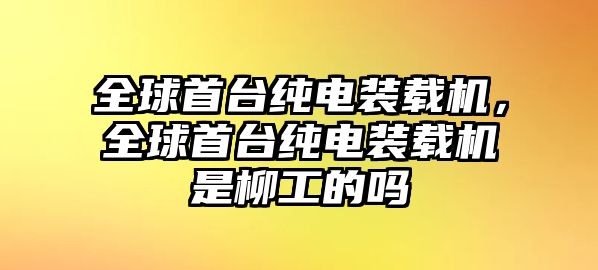 全球首臺(tái)純電裝載機(jī)，全球首臺(tái)純電裝載機(jī)是柳工的嗎