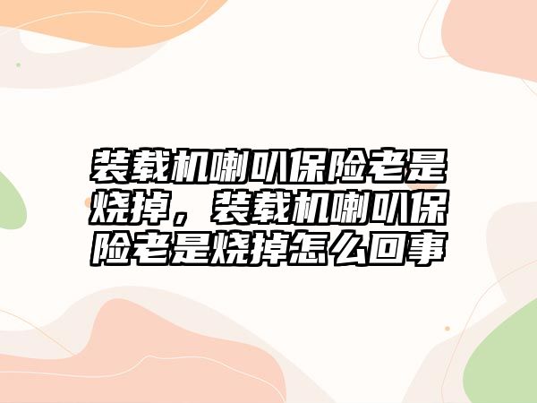 裝載機喇叭保險老是燒掉，裝載機喇叭保險老是燒掉怎么回事