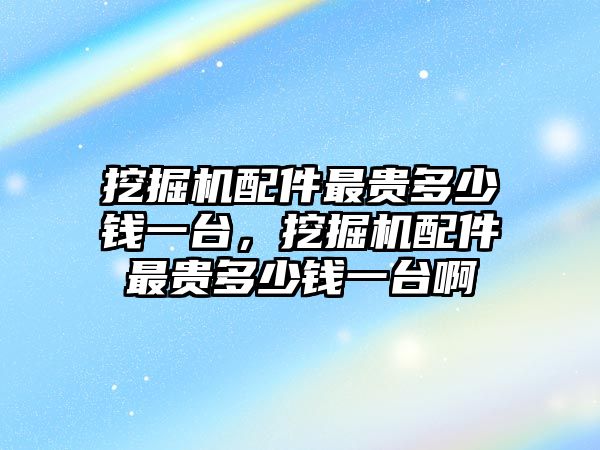 挖掘機配件最貴多少錢一臺，挖掘機配件最貴多少錢一臺啊