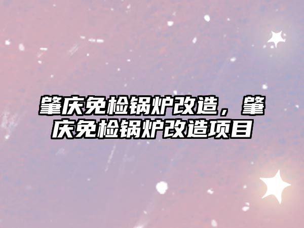 肇慶免檢鍋爐改造，肇慶免檢鍋爐改造項目