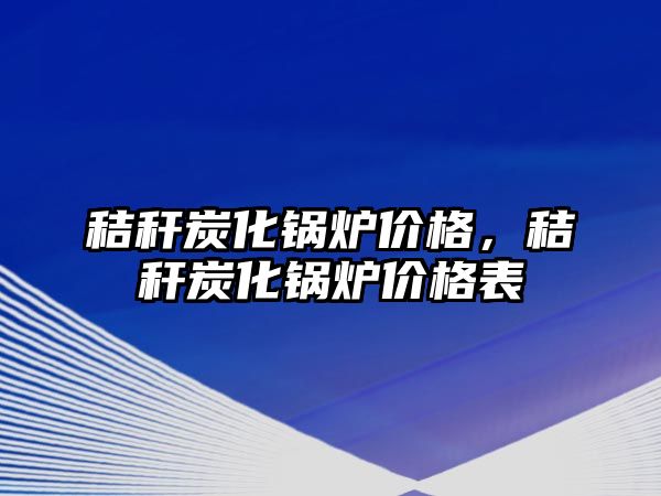 秸稈炭化鍋爐價格，秸稈炭化鍋爐價格表