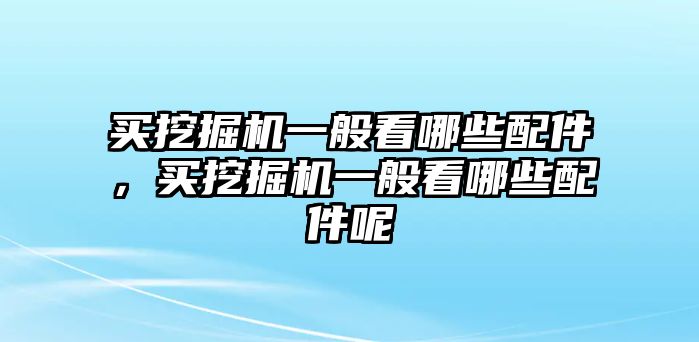 買(mǎi)挖掘機(jī)一般看哪些配件，買(mǎi)挖掘機(jī)一般看哪些配件呢