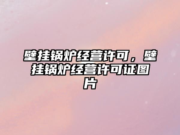 壁掛鍋爐經營許可，壁掛鍋爐經營許可證圖片