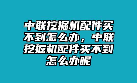 中聯(lián)挖掘機(jī)配件買不到怎么辦，中聯(lián)挖掘機(jī)配件買不到怎么辦呢