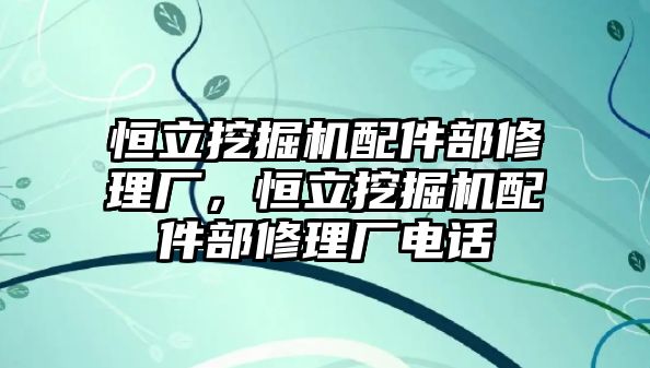 恒立挖掘機配件部修理廠，恒立挖掘機配件部修理廠電話