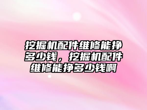 挖掘機(jī)配件維修能掙多少錢，挖掘機(jī)配件維修能掙多少錢啊