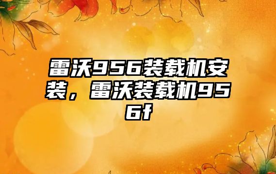 雷沃956裝載機安裝，雷沃裝載機956f