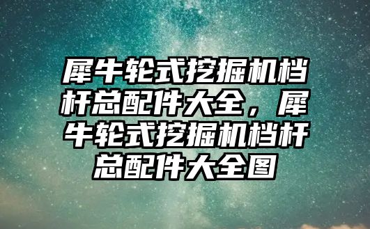 犀牛輪式挖掘機(jī)檔桿總配件大全，犀牛輪式挖掘機(jī)檔桿總配件大全圖