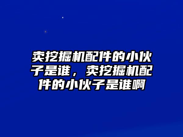 賣挖掘機配件的小伙子是誰，賣挖掘機配件的小伙子是誰啊