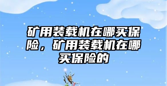 礦用裝載機(jī)在哪買保險(xiǎn)，礦用裝載機(jī)在哪買保險(xiǎn)的