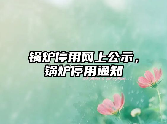 鍋爐停用網(wǎng)上公示，鍋爐停用通知