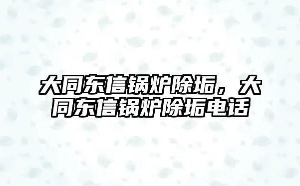 大同東信鍋爐除垢，大同東信鍋爐除垢電話