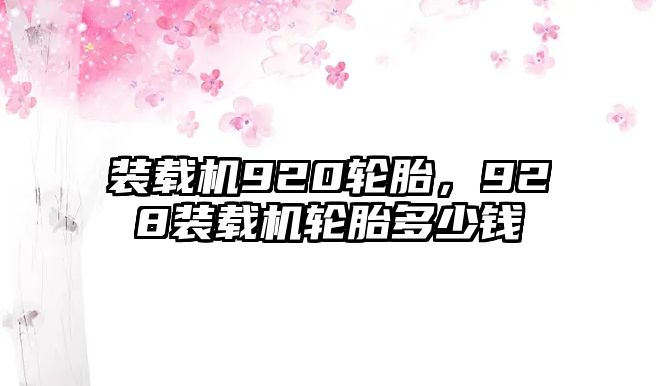 裝載機920輪胎，928裝載機輪胎多少錢