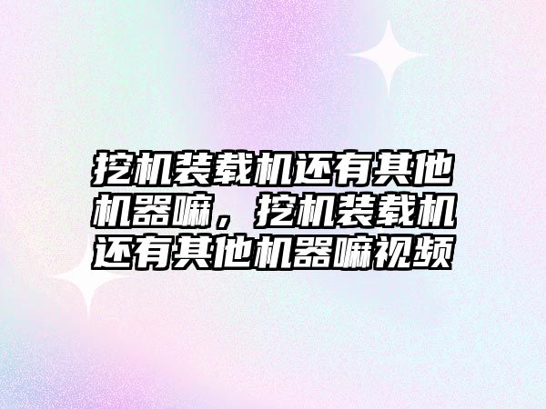 挖機裝載機還有其他機器嘛，挖機裝載機還有其他機器嘛視頻