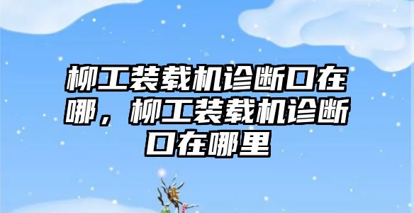 柳工裝載機診斷口在哪，柳工裝載機診斷口在哪里