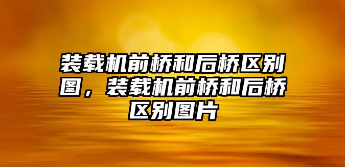 裝載機(jī)前橋和后橋區(qū)別圖，裝載機(jī)前橋和后橋區(qū)別圖片