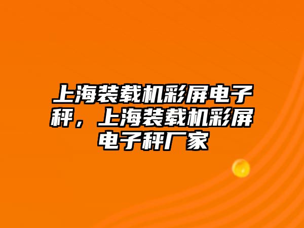 上海裝載機(jī)彩屏電子秤，上海裝載機(jī)彩屏電子秤廠家