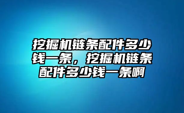 挖掘機(jī)鏈條配件多少錢(qián)一條，挖掘機(jī)鏈條配件多少錢(qián)一條啊