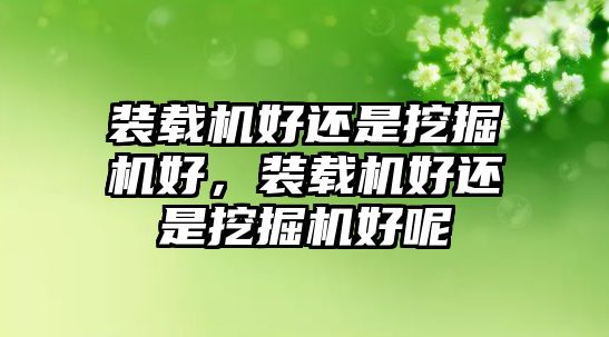 裝載機好還是挖掘機好，裝載機好還是挖掘機好呢