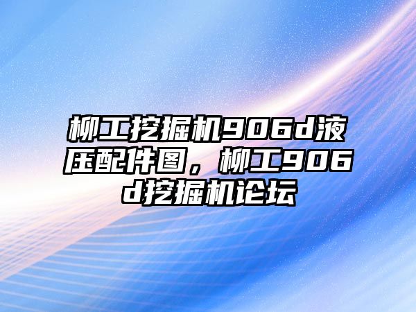 柳工挖掘機(jī)906d液壓配件圖，柳工906d挖掘機(jī)論壇