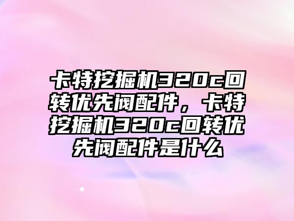 卡特挖掘機320c回轉(zhuǎn)優(yōu)先閥配件，卡特挖掘機320c回轉(zhuǎn)優(yōu)先閥配件是什么