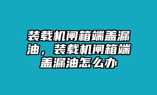 裝載機閘箱端蓋漏油，裝載機閘箱端蓋漏油怎么辦