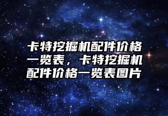 卡特挖掘機配件價格一覽表，卡特挖掘機配件價格一覽表圖片