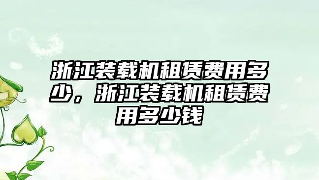 浙江裝載機(jī)租賃費(fèi)用多少，浙江裝載機(jī)租賃費(fèi)用多少錢(qián)