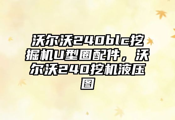 沃爾沃240blc挖掘機(jī)U型圈配件，沃爾沃240挖機(jī)液壓圖