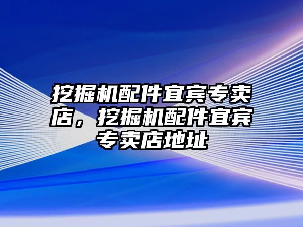 挖掘機(jī)配件宜賓專賣店，挖掘機(jī)配件宜賓專賣店地址