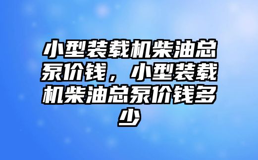 小型裝載機(jī)柴油總泵價錢，小型裝載機(jī)柴油總泵價錢多少