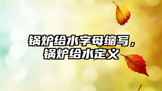 鍋爐給水字母縮寫，鍋爐給水定義