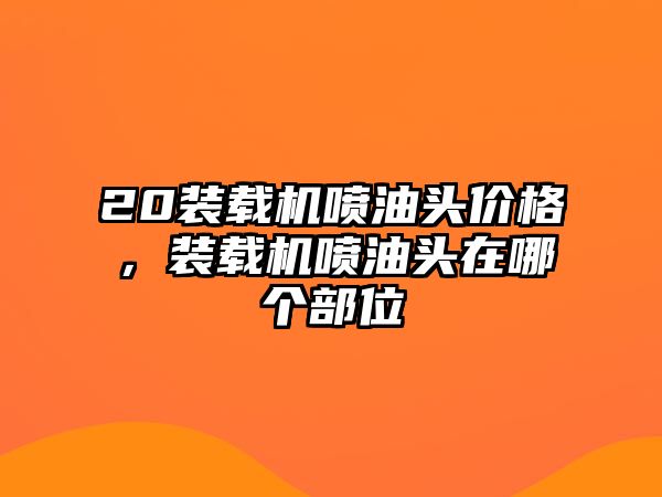 20裝載機(jī)噴油頭價格，裝載機(jī)噴油頭在哪個部位